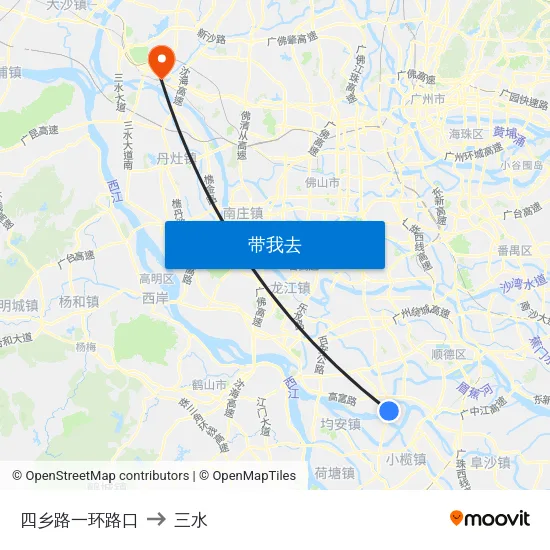 四乡路一环路口 to 三水 map