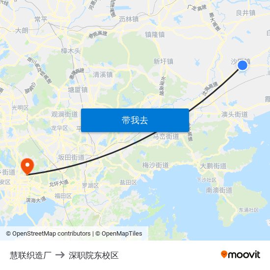 慧联织造厂 to 深职院东校区 map