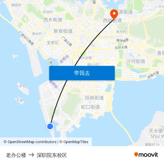 老办公楼 to 深职院东校区 map