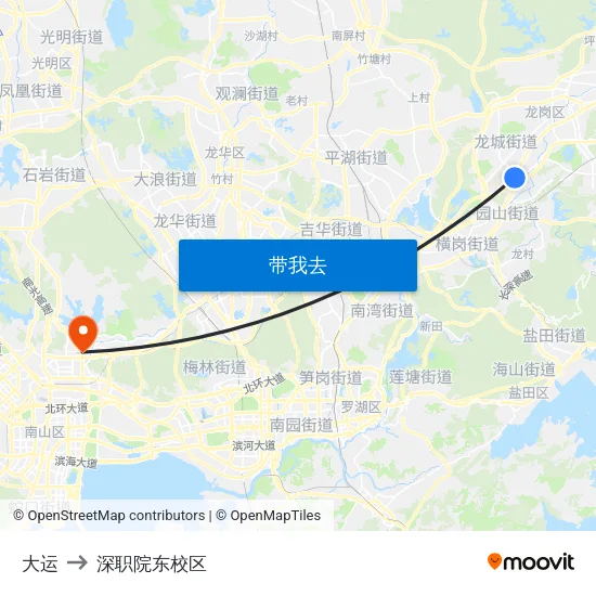 大运 to 深职院东校区 map
