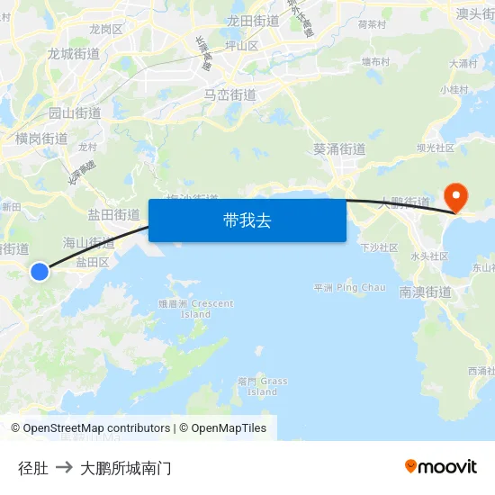 径肚 to 大鹏所城南门 map