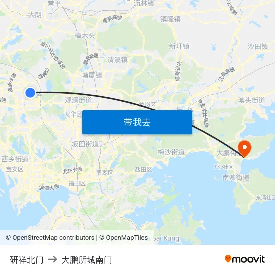 研祥北门 to 大鹏所城南门 map