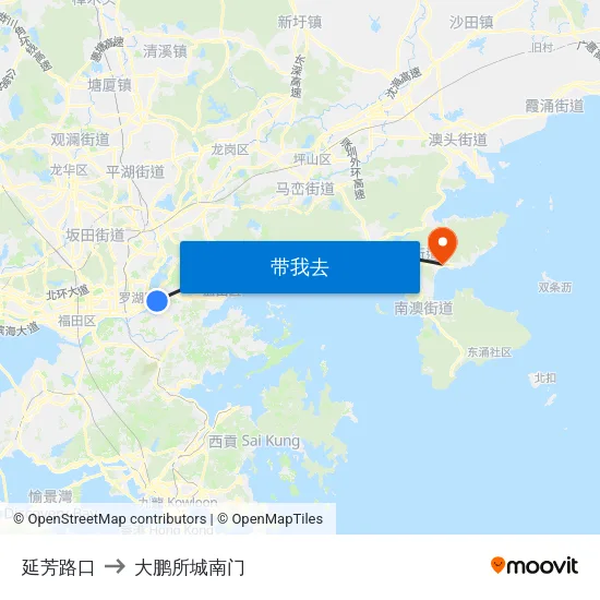 延芳路口 to 大鹏所城南门 map