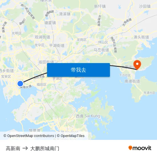 高新南 to 大鹏所城南门 map