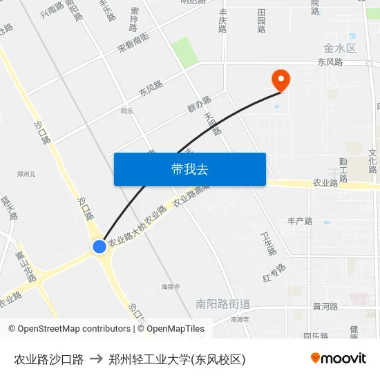农业路沙口路 to 郑州轻工业大学(东风校区) map