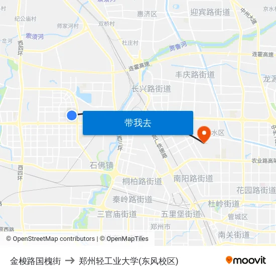 金梭路国槐街 to 郑州轻工业大学(东风校区) map