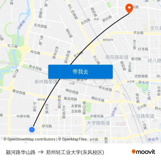 颍河路华山路 to 郑州轻工业大学(东风校区) map