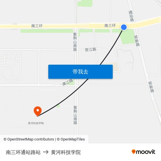 南三环通站路站 to 黄河科技学院 map