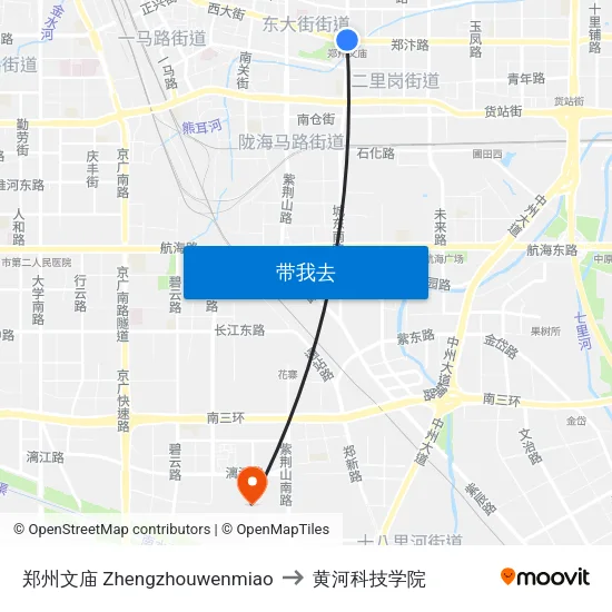 郑州文庙 Zhengzhouwenmiao to 黄河科技学院 map