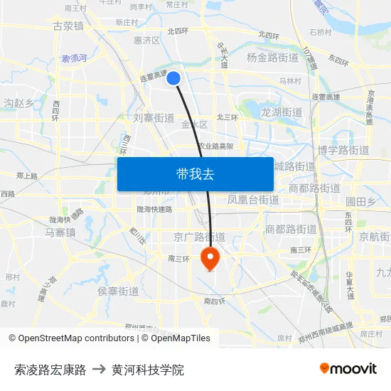 索凌路宏康路 to 黄河科技学院 map