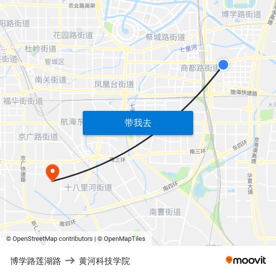 博学路莲湖路 to 黄河科技学院 map