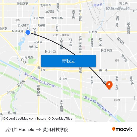 后河芦 Houhelu to 黄河科技学院 map
