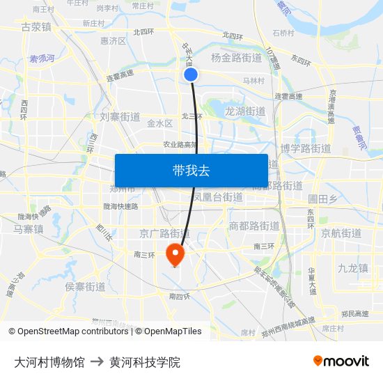 大河村博物馆 to 黄河科技学院 map