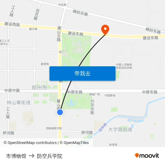 市博物馆 to 防空兵学院 map