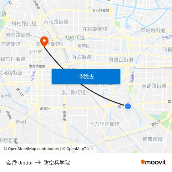 金岱 Jindai to 防空兵学院 map