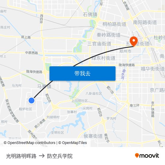 光明路明晖路 to 防空兵学院 map