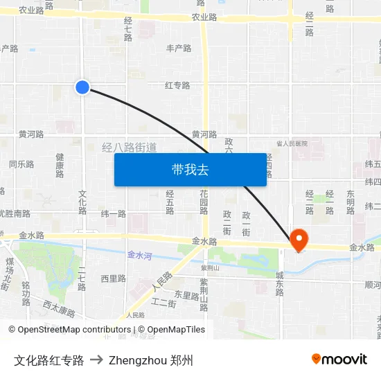 文化路红专路 to Zhengzhou 郑州 map