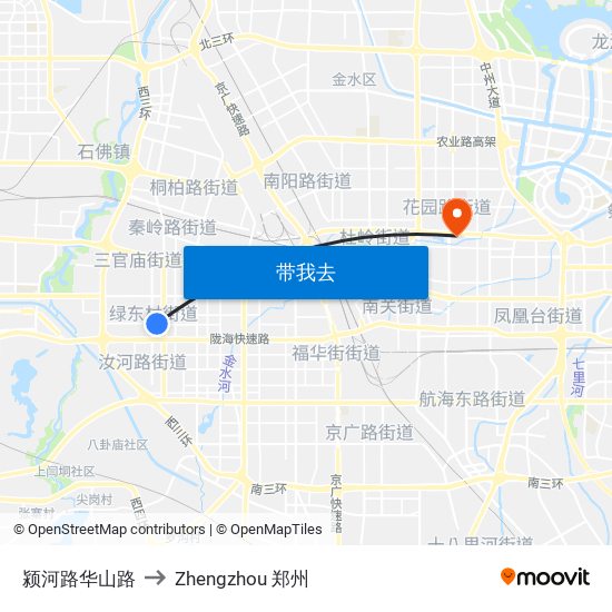颍河路华山路 to Zhengzhou 郑州 map