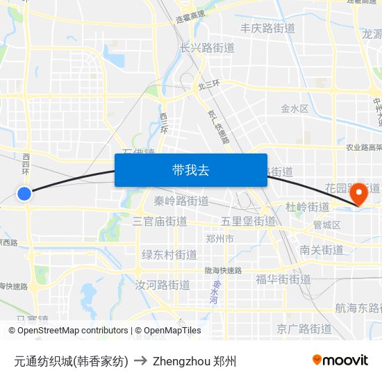 元通纺织城(韩香家纺) to Zhengzhou 郑州 map