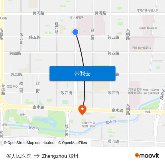 省人民医院 to Zhengzhou 郑州 map