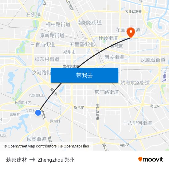 筑邦建材 to Zhengzhou 郑州 map