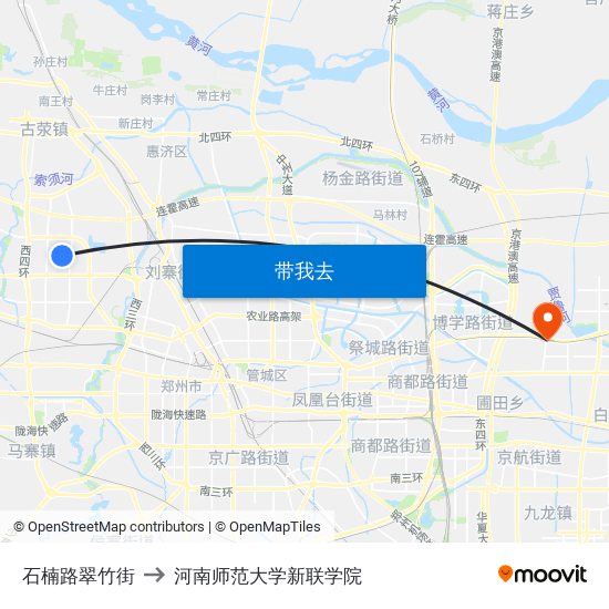 石楠路翠竹街 to 河南师范大学新联学院 map