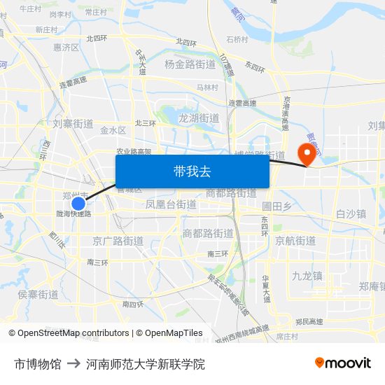 市博物馆 to 河南师范大学新联学院 map