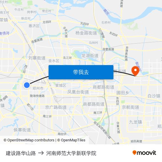 建设路华山路 to 河南师范大学新联学院 map