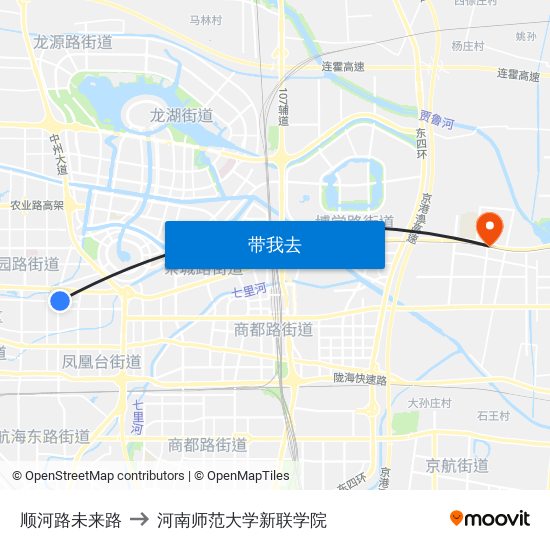 顺河路未来路 to 河南师范大学新联学院 map