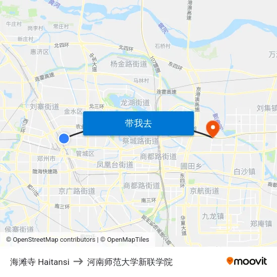 海滩寺 Haitansi to 河南师范大学新联学院 map
