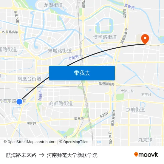 航海路未来路 to 河南师范大学新联学院 map