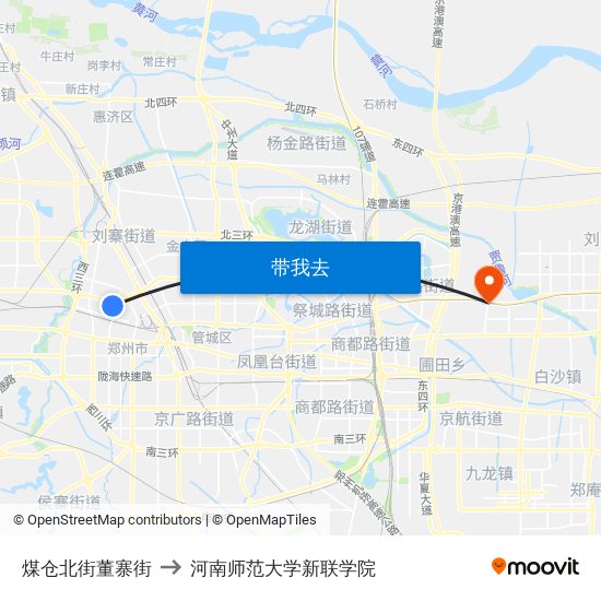 煤仓北街董寨街 to 河南师范大学新联学院 map