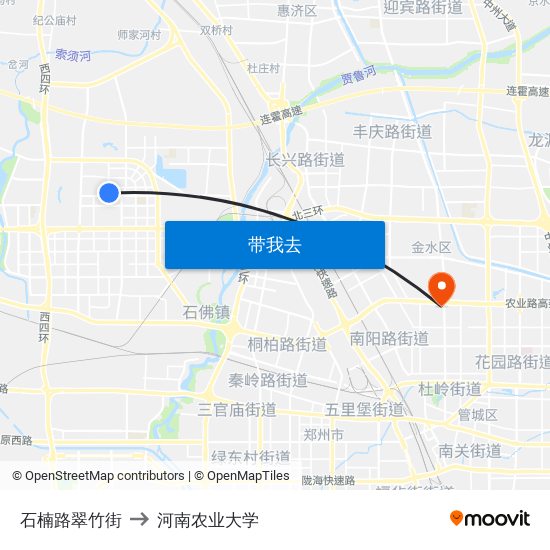 石楠路翠竹街 to 河南农业大学 map