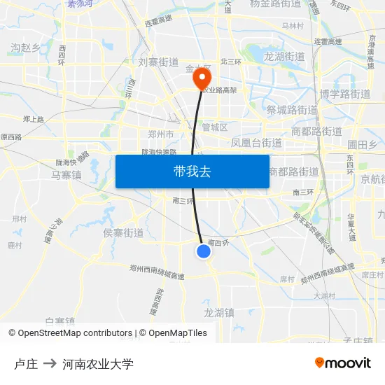 卢庄 to 河南农业大学 map