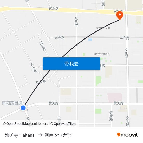 海滩寺 Haitansi to 河南农业大学 map