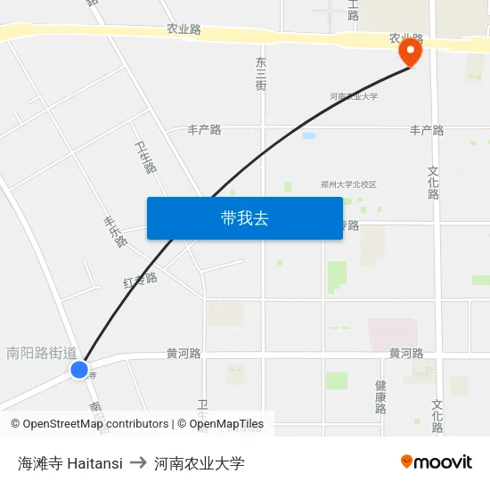 海滩寺 Haitansi to 河南农业大学 map
