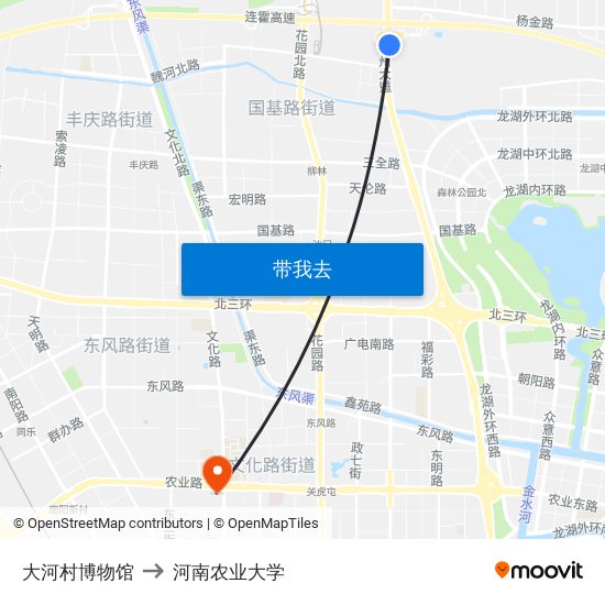 大河村博物馆 to 河南农业大学 map