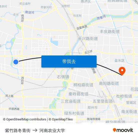 紫竹路冬青街 to 河南农业大学 map