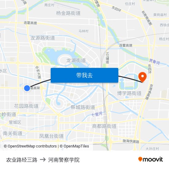 农业路经三路 to 河南警察学院 map