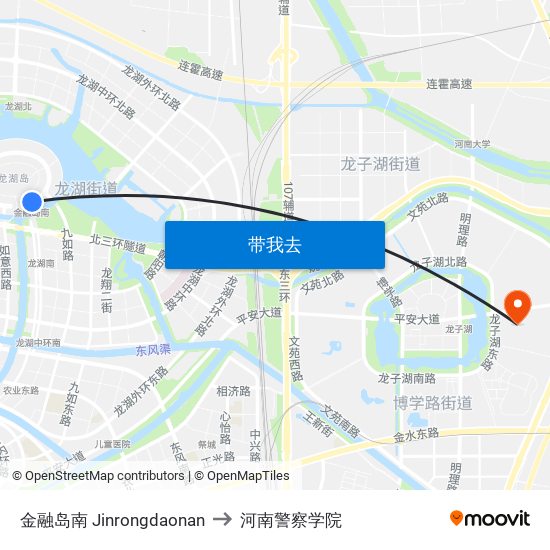 金融岛南 Jinrongdaonan to 河南警察学院 map