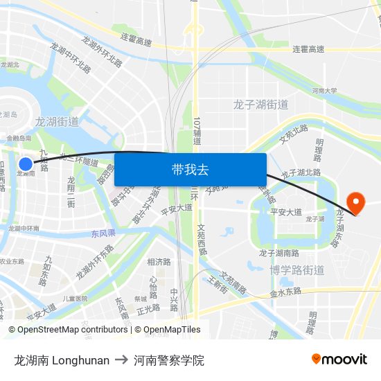龙湖南 Longhunan to 河南警察学院 map