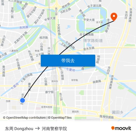 东周 Dongzhou to 河南警察学院 map