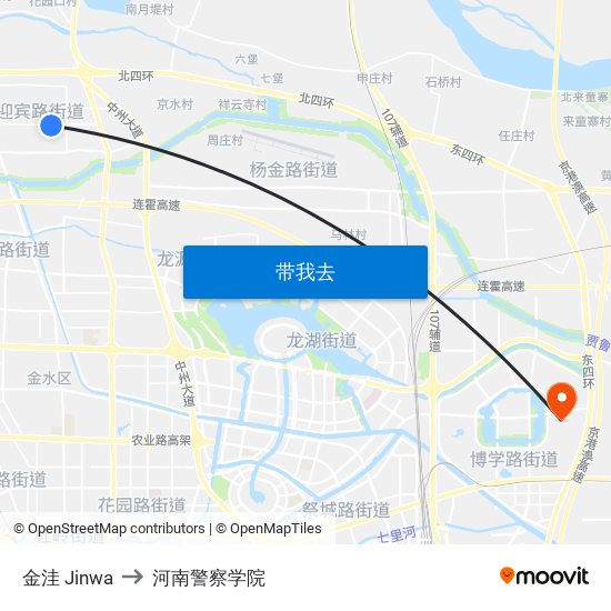 金洼 Jinwa to 河南警察学院 map