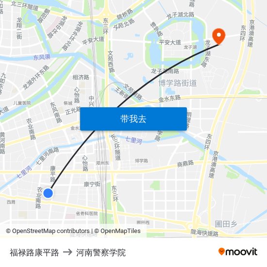 福禄路康平路 to 河南警察学院 map