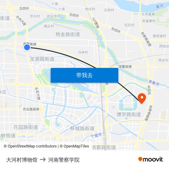 大河村博物馆 to 河南警察学院 map