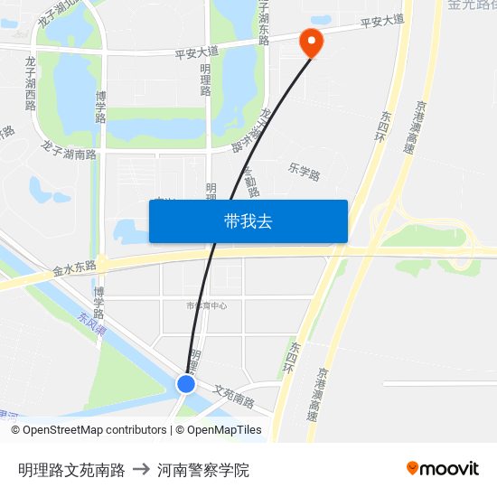 明理路文苑南路 to 河南警察学院 map