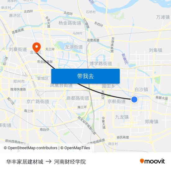 华丰家居建材城 to 河南财经学院 map