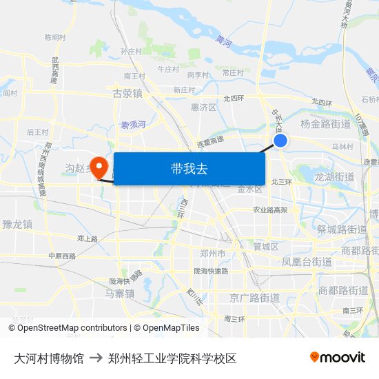 大河村博物馆 to 郑州轻工业学院科学校区 map