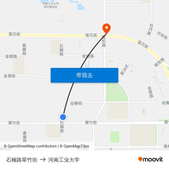 石楠路翠竹街 to 河南工业大学 map