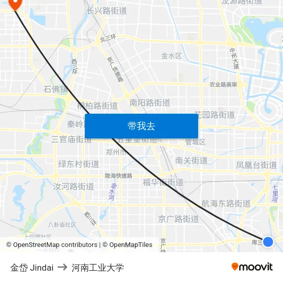 金岱 Jindai to 河南工业大学 map